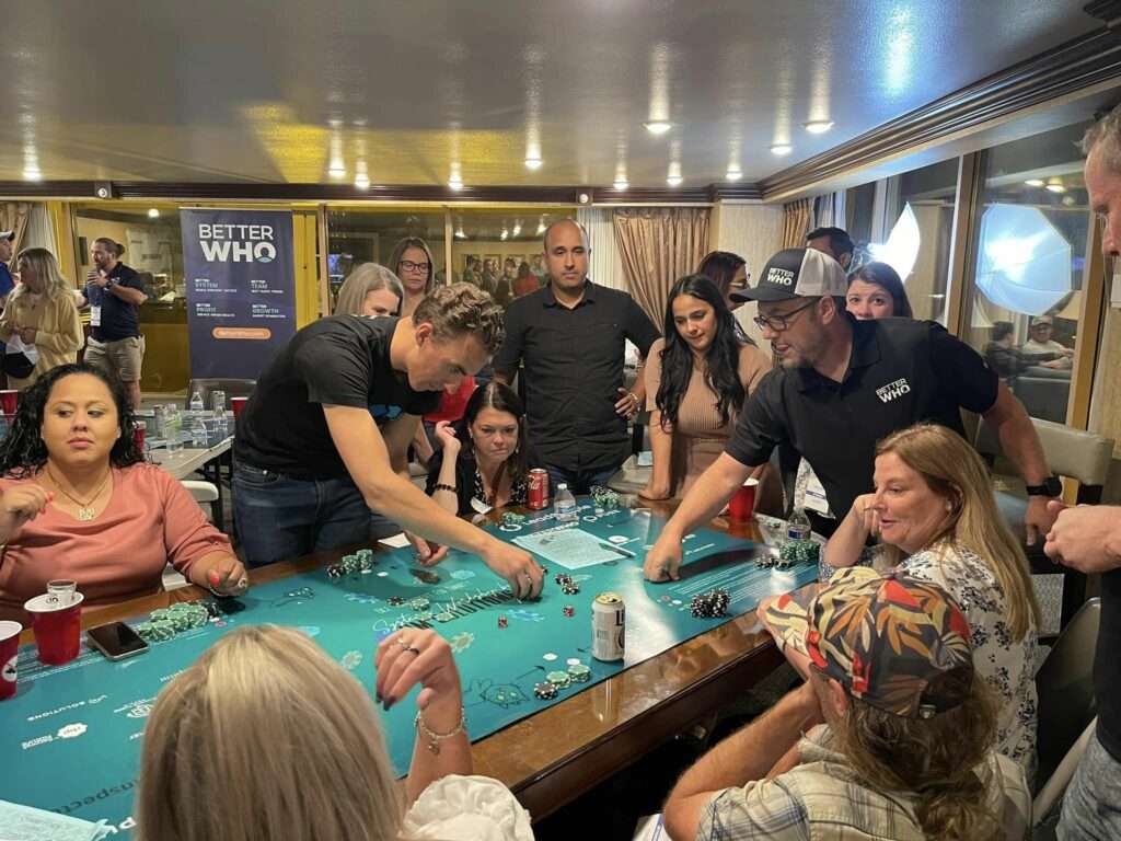 Dice game charity activity at the Property Management Systems Conference