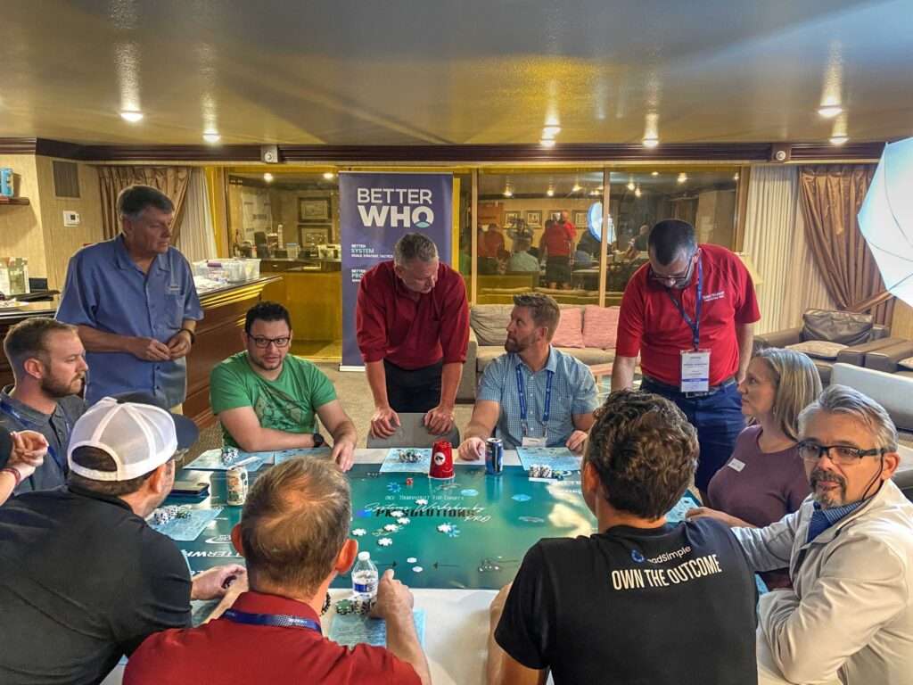 Dice game charity activity at the Property Management Systems Conference